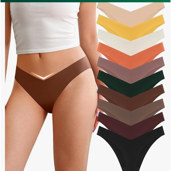 CULAYII Seamless Underwear for Women No Show ThongsV-Waist Invisible 10 Pack - Picture 1 of 1